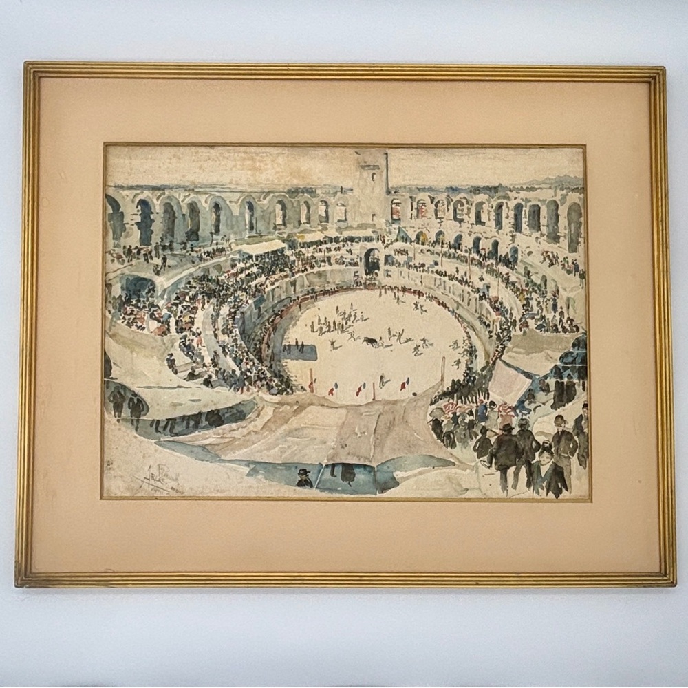 Original Watercolor Painting by Joseph Pennell-“The Amphitheatre Arles.” 1883